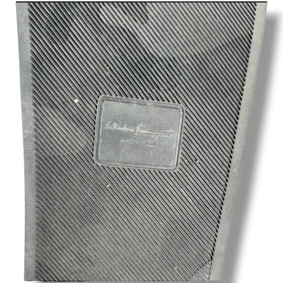 Men's FERRAGAMO Groove 2 Black and Maroon Gancini Pool Slide Sandals - Picture 8 of 10